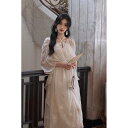 秋服 レディース ファッション オシャレ カワイイ シンプル 大人カワイイ 大きいサイズ レース ジャカード 日焼け防止 ブラウス ドレス ワンピース ストラップ ロング スカート ホルターネック サスペンダー セットアップ 可能