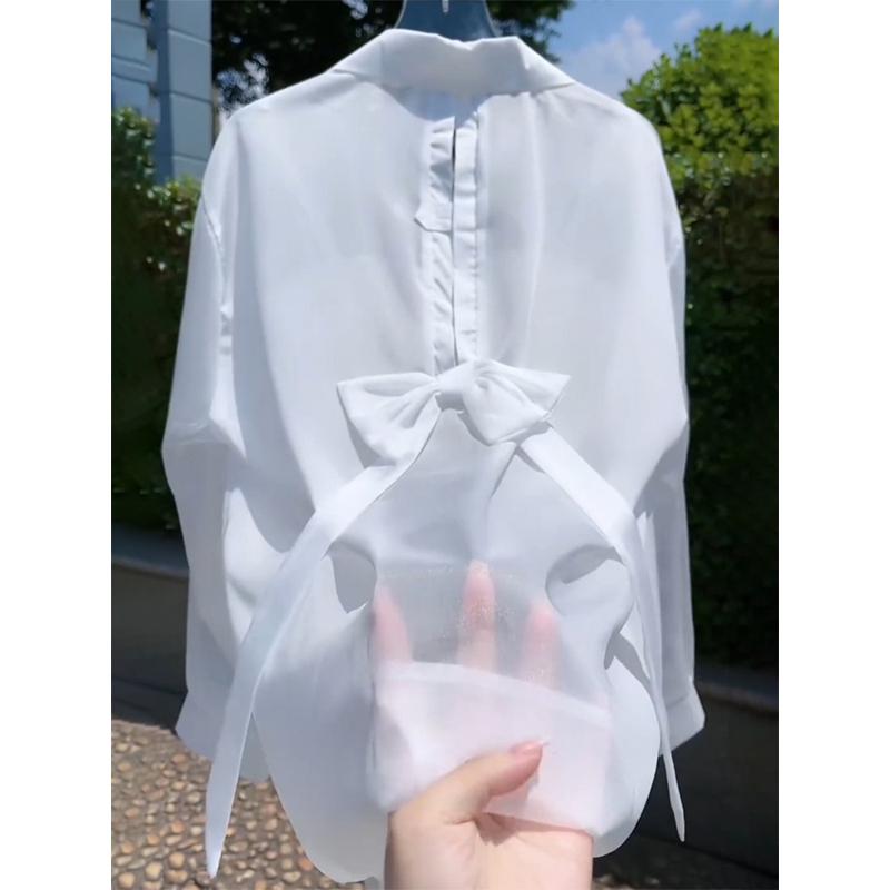 秋服 レディース ファッション オシャレ カワイイ シンプル 大人カワイイ 大きいサイズ 透過性 日焼け防止 服 通気性 シフォン シャツ カーディガン 快適 シャツ