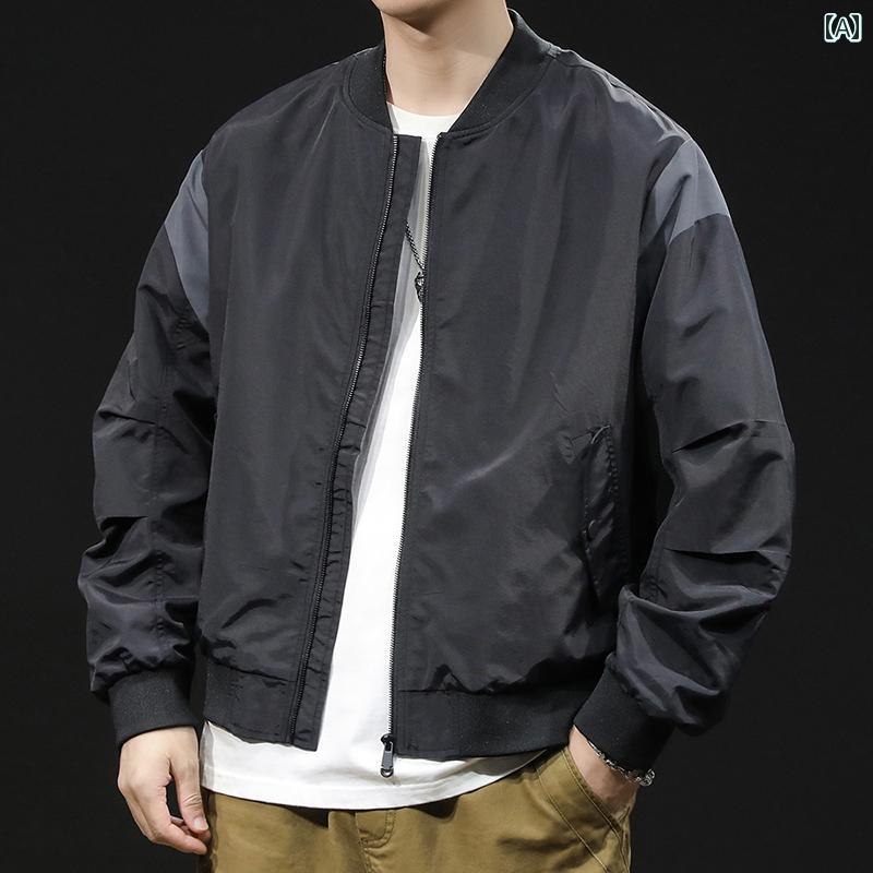 秋冬 コーデ メンズ 服 シンプル ファッション オシャレ 大人 かっこいい 大きいサイズ ストリート 紳士服 ジャケット ブラック トップス