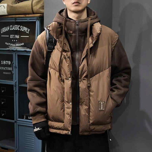 秋冬 コーデ メンズ 服 シンプル ファッション オシャレ 大人 かっこいい 大きいサイズ ストリート 紳士服 フェイク ツーピース フード付き ダウン ジャケット スウェット シャツ ゆったり 厚手 暖かい ダック 秋冬 コーデ メンズ 服 シンプル ファッション オシャレ 大人 かっこいい 大きいサイズ ストリート 紳士服 フェイク ツーピース フード付き ダウン ジャケット スウェット シャツ ゆったり 厚手 暖かい ダック