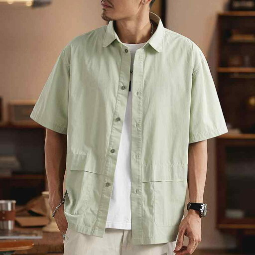 秋冬 コーデ メンズ 服 シンプル ファッション オシャレ 大人 かっこいい 大きいサイズ ストリート 紳士服 アメリカン レトロ ワーク シャツ 半袖 五分袖 シャツ ジャケット 綿 秋冬 コーデ メンズ 服 シンプル ファッション オシャレ 大人 かっこいい 大きいサイズ ストリート 紳士服 アメリカン レトロ ワーク シャツ 半袖 五分袖 シャツ ジャケット 綿