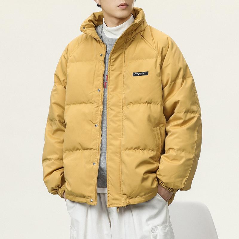 秋冬 コーデ メンズ 服 シンプル ファッション オシャレ 大人 かっこいい 大きいサイズ ストリート 紳士服 感 リーダー イエロー ダウン ジャケット ゆったり あったか コート ホワイトダックダウン 厚手