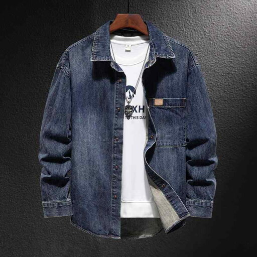 秋冬 コーデ メンズ 服 シンプル ファッション オシャレ 大人 かっこいい 大きいサイズ ストリート 紳士服 綿 デニム シャツ ミドル丈 シンプル ハイエンド ジャケット ブルー 秋冬 コーデ メンズ 服 シンプル ファッション オシャレ 大人 かっこいい 大きいサイズ ストリート 紳士服 綿 デニム シャツ ミドル丈 シンプル ハイエンド ジャケット ブルー