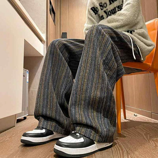秋冬 コーデ メンズ 服 シンプル ファッション オシャレ 大人 かっこいい 大きいサイズ ストリート 紳士服 ストライプ ウール パンツ ベルベット ストレート カジュアル 秋冬 コーデ メンズ 服 シンプル ファッション オシャレ 大人 かっこいい 大きいサイズ ストリート 紳士服 ストライプ ウール パンツ ベルベット ストレート カジュアル