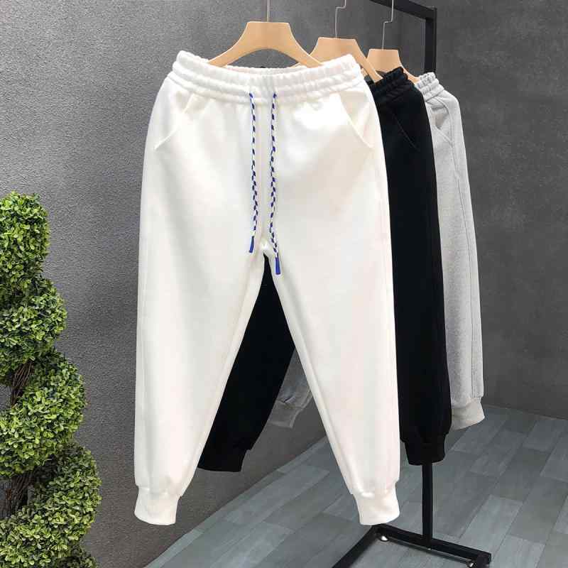 秋冬 コーデ メンズ 服 シンプル ファッション オシャレ 大人 かっこいい 大きいサイズ ストリート 紳士服 無地 スウェット パンツ 白 ズボン スポーツ カジュアル パンツ