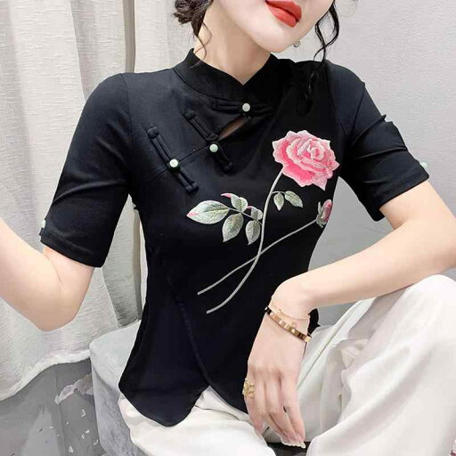 秋服 コーデ レディース ファッション オシャレ カワイイ シンプル 大人カワイイ 大きいサイズ レトロ バックル 半袖 T シャツ スリム トップス 秋服 コーデ レディース ファッション オシャレ カワイイ シンプル 大人カワイイ 大きいサイズ レトロ バックル 半袖 T シャツ スリム トップス