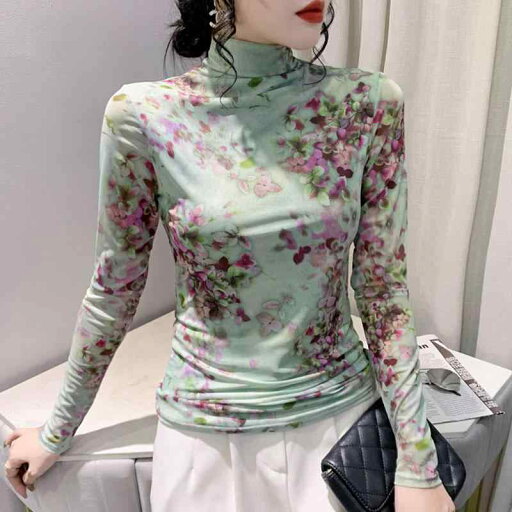 秋服 コーデ レディース ファッション オシャレ カワイイ シンプル 大人カワイイ 大きいサイズ メッシュ タートルネック シャツ ベルベット タイト トップス 花柄 長袖 T シャツ 秋服 コーデ レディース ファッション オシャレ カワイイ シンプル 大人カワイイ 大きいサイズ メッシュ タートルネック シャツ ベルベット タイト トップス 花柄 長袖 T シャツ
