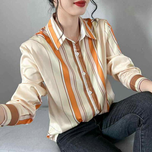 秋服 コーデ レディース ファッション オシャレ カワイイ シンプル 大人カワイイ 大きいサイズ ストライプ シャツ 西洋風 スリム プリント シャツ 秋服 コーデ レディース ファッション オシャレ カワイイ シンプル 大人カワイイ 大きいサイズ ストライプ シャツ 西洋風 スリム プリント シャツ