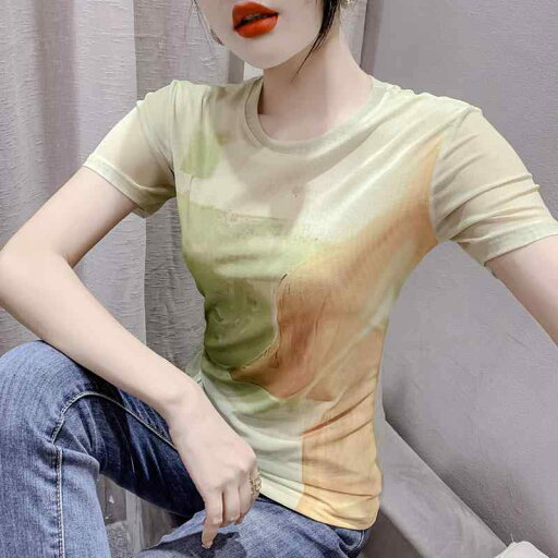 秋冬 コーデ レディース ファッション オシャレ 服 カワイイ シンプル 大人カワイイ 大きいサイズ プリント 半袖 T シャツ スリム メッシュ トップス 秋冬 コーデ レディース ファッション オシャレ 服 カワイイ シンプル 大人カワイイ 大きいサイズ プリント 半袖 T シャツ スリム メッシュ トップス