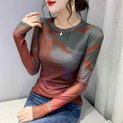秋冬 コーデ レディース ファッション オシャレ 服 カワイイ シンプル 大人カワイイ 大きいサイズ プリント メッシュ 長袖 T シャツ スリム ウエスタン シャツ 秋冬 コーデ レディース ファッション オシャレ 服 カワイイ シンプル 大人カワイイ 大きいサイズ プリント メッシュ 長袖 T シャツ スリム ウエスタン シャツ