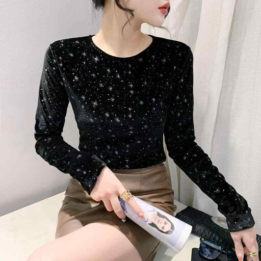 秋冬 コーデ レディース ファッション オシャレ 服 カワイイ シンプル 大人カワイイ 大きいサイズ ラウンドネック 長袖 ゴールド ベルベット インナー レイヤリング シャツ シルバー カジュアル ウエスタン T 秋冬 コーデ レディース ファッション オシャレ 服 カワイイ シンプル 大人カワイイ 大きいサイズ ラウンドネック 長袖 ゴールド ベルベット インナー レイヤリング シャツ シルバー カジュアル ウエスタン T