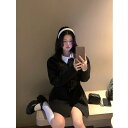秋冬 コーデ レディース ファッション オシャレ 服 カワイイ シンプル 大人カワイイ 大きいサイズ スーツ スカート ドレス ロング ウエスト ブラック コート 韓国スタイル