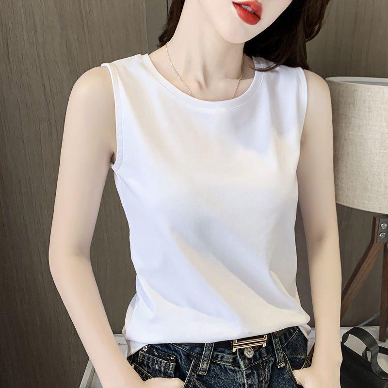 秋冬 コーデ レディース ファッション オシャレ 服 カワイイ シンプル 大人カワイイ 大きいサイズ T シャツ ヨーロピアン キャミソール ベスト 快適 レイヤリング 白 ノースリーブ トップス