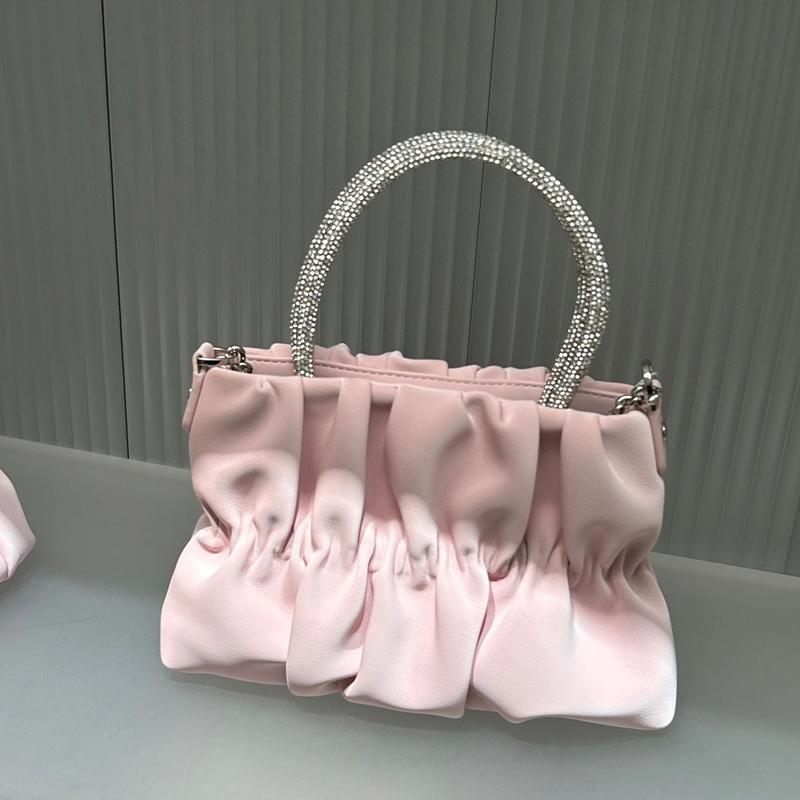 レディース 鞄 カバン バック ファッション オシャレ アイテム 小物 バッグ 夏 プリーツ ポータブル ショルダー バッグ ラインストーン レディクラウドチェーン クロスボディ バッグ(4.0)