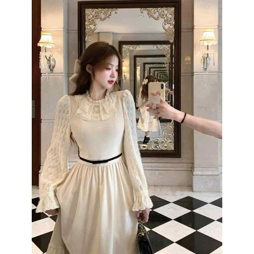 秋冬 コーデ レディース ファッション オシャレ 服 カワイイ シンプル 大人カワイイ 大きいサイズ バロック フレンチ レース ドレス ゴールドカラー ロング 秋冬 コーデ レディース ファッション オシャレ 服 カワイイ シンプル 大人カワイイ 大きいサイズ バロック フレンチ レース ドレス ゴールドカラー ロング