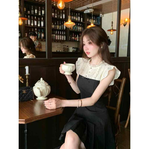 秋冬 コーデ レディース ファッション オシャレ 服 カワイイ シンプル 大人カワイイ 大きいサイズ ガールズ ブラック アプリコット フレンチ フライング スリーブ スリム ドレス ハイエンド 秋冬 コーデ レディース ファッション オシャレ 服 カワイイ シンプル 大人カワイイ 大きいサイズ ガールズ ブラック アプリコット フレンチ フライング スリーブ スリム ドレス ハイエンド