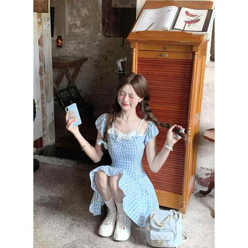 秋冬 コーデ レディース ファッション オシャレ 服 カワイイ シンプル 大人カワイイ 大きいサイズ フレンチ スイートブルー フェイク ツーピース チェック柄 オフショルダー ウエスト ドレス 秋冬 コーデ レディース ファッション オシャレ 服 カワイイ シンプル 大人カワイイ 大きいサイズ フレンチ スイートブルー フェイク ツーピース チェック柄 オフショルダー ウエスト ドレス