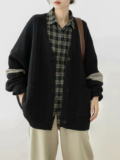 秋冬 コーデ レディース ファッション オシャレ 服 カワイイ シンプル 大人カワイイ 大きいサイズ 韓国スタイル ニット カーディガン セーター Vネック 3 ボタン 秋冬 コーデ レディース ファッション オシャレ 服 カワイイ シンプル 大人カワイイ 大きいサイズ 韓国スタイル ニット カーディガン セーター Vネック 3 ボタン