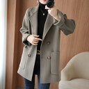 秋冬 コーデ レディース ファッション オシャレ 服 カワイイ シンプル 大人カワイイ 大きいサイズ キャメル ウール コート ミドル丈 韓国スタイル