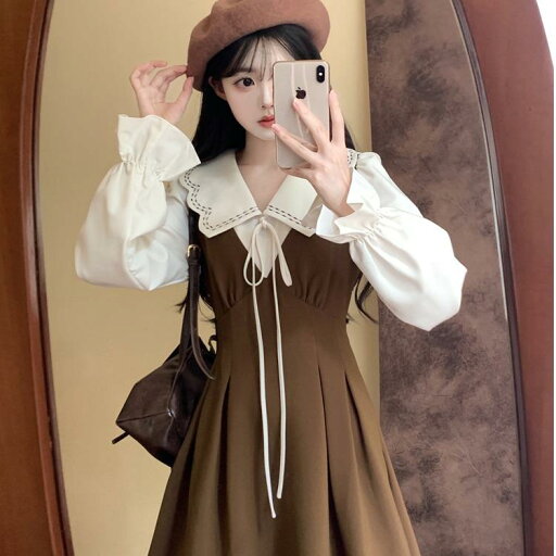 秋冬 コーデ レディース ファッション オシャレ 服 カワイイ シンプル 大人カワイイ 大きいサイズ フレンチ フェイク ツーピース ドレス スリム カレッジ ロング スカート 秋冬 コーデ レディース ファッション オシャレ 服 カワイイ シンプル 大人カワイイ 大きいサイズ フレンチ フェイク ツーピース ドレス スリム カレッジ ロング スカート