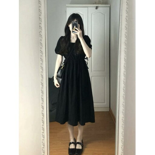 秋冬 コーデ レディース ファッション オシャレ 服 カワイイ シンプル 大人カワイイ 大きいサイズ 黒 フレンチ ティーブレイク スクエアネック ドレス ハイエンド ウエスト スリム ロング スカート 秋冬 コーデ レディース ファッション オシャレ 服 カワイイ シンプル 大人カワイイ 大きいサイズ 黒 フレンチ ティーブレイク スクエアネック ドレス ハイエンド ウエスト スリム ロング スカート