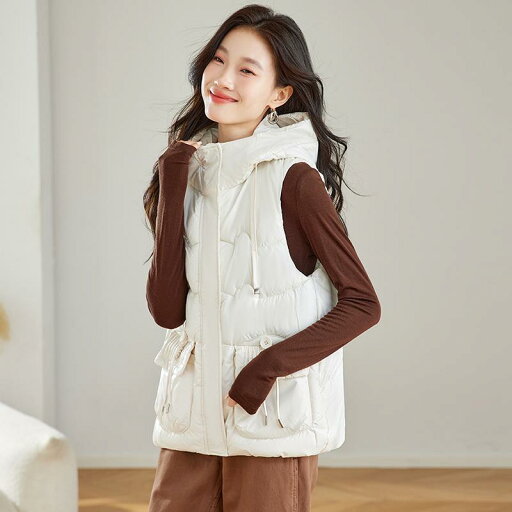 秋冬 コーデ レディース ファッション オシャレ 服 カワイイ シンプル 大人カワイイ 大きいサイズ ダウン コットンベスト アウターウェア ホワイト フード付き ジャケット ベスト 秋冬 コーデ レディース ファッション オシャレ 服 カワイイ シンプル 大人カワイイ 大きいサイズ ダウン コットンベスト アウターウェア ホワイト フード付き ジャケット ベスト