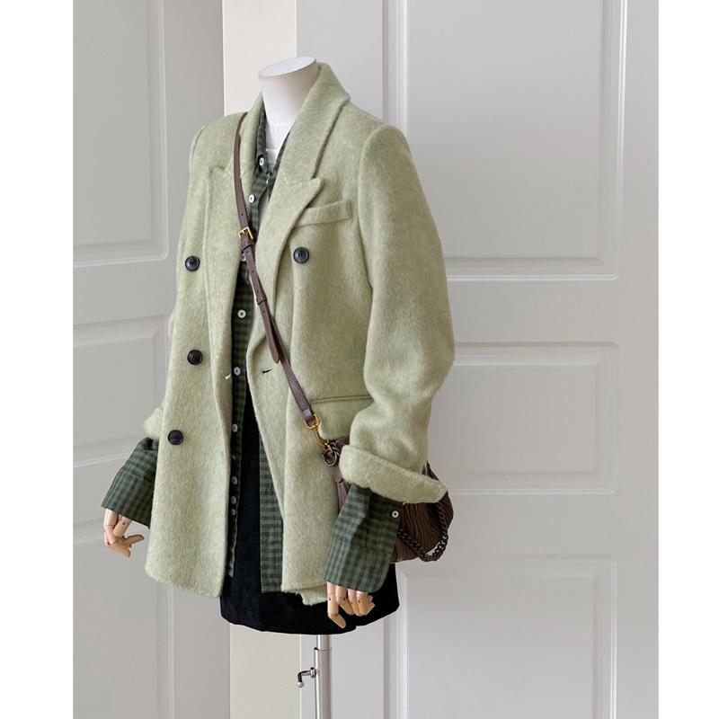 秋冬 コーデ レディース ファッション オシャレ 服 カワイイ シンプル 大人カワイイ 大きいサイズ スーツ ウール コート ハイエンド ウールス(4)