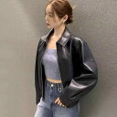 秋冬 コーデ レディース ファッション オシャレ 服 カワイイ シンプル 大人カワイイ 大きいサイズ レザー ジャケット スリム レトロ トップス カジュアル ジッパー ジャケット