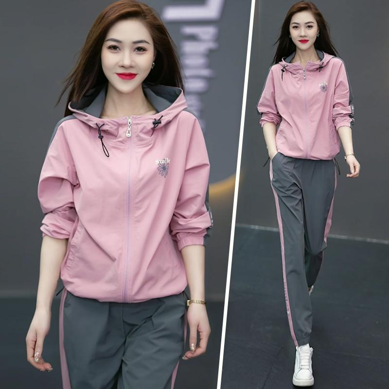 秋冬 コーデ レディース ファッション オシャレ 服 カワイイ シンプル 大人カワイイ 大きいサイズ スポーツ スーツ フード付き ジャケット ランニング ツーピース コンプリートセット ピンク