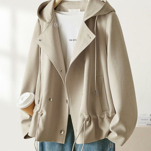 秋冬 コーデ レディース ファッション オシャレ 服 カワイイ シンプル 大人カワイイ 大きいサイズ フード付き ウインドブレーカー コート 無地 トップス 秋冬 コーデ レディース ファッション オシャレ 服 カワイイ シンプル 大人カワイイ 大きいサイズ フード付き ウインドブレーカー コート 無地 トップス
