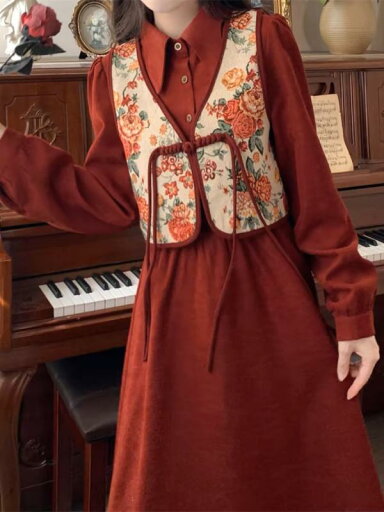 秋冬 コーデ レディース ファッション オシャレ 服 カワイイ シンプル 大人カワイイ 大きいサイズ バックル ベスト ツーピース ドレス レトロ ウエスト スリム スーツ スカート 秋冬 コーデ レディース ファッション オシャレ 服 カワイイ シンプル 大人カワイイ 大きいサイズ バックル ベスト ツーピース ドレス レトロ ウエスト スリム スーツ スカート