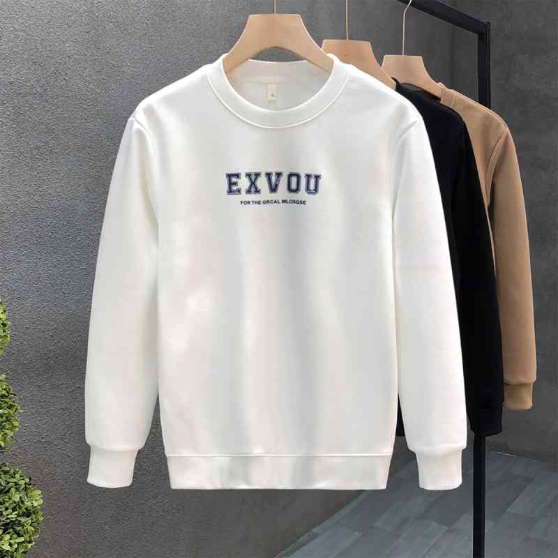 秋冬 コーデ メンズ 服 シンプル ファッション オシャレ 大人 かっこいい 大きいサイズ ストリート 紳士服 プリント ベルベット スウェットシャツ トップス ラウンドネック シャツ