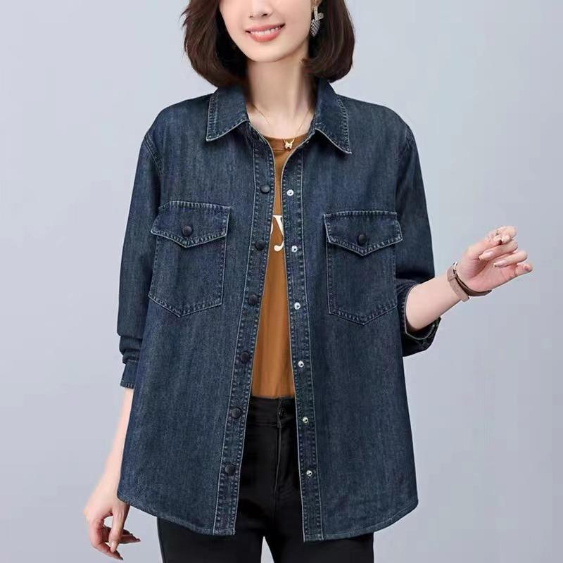 秋冬 コーデ レディース ファッション オシャレ 服 カワイイ シンプル 大人カワイイ 大きいサイズ デニム シャツ ジャケット ゆったり トップス