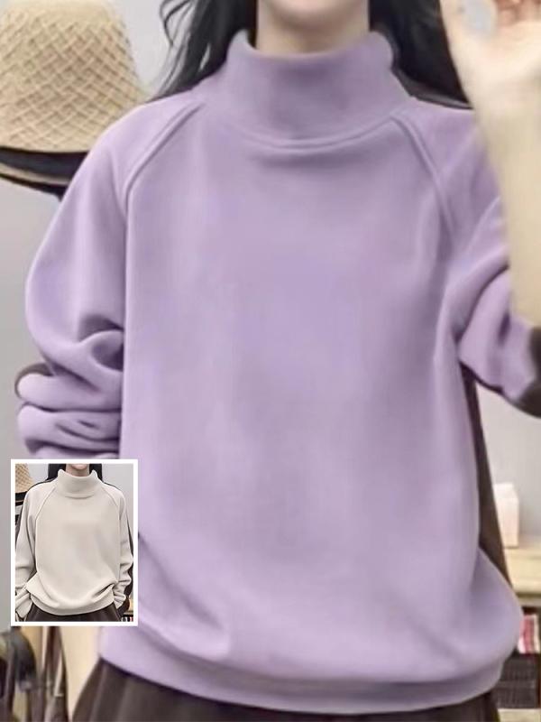 秋冬 コーデ レディース ファッション オシャレ 服 カワイイ シンプル 大人カワイイ 大きいサイズ ウエスタン 厚手 タートルネック スウェットシャツ ゆったり 暖かい 長袖 フリースセーター フリース レイヤリング トップス