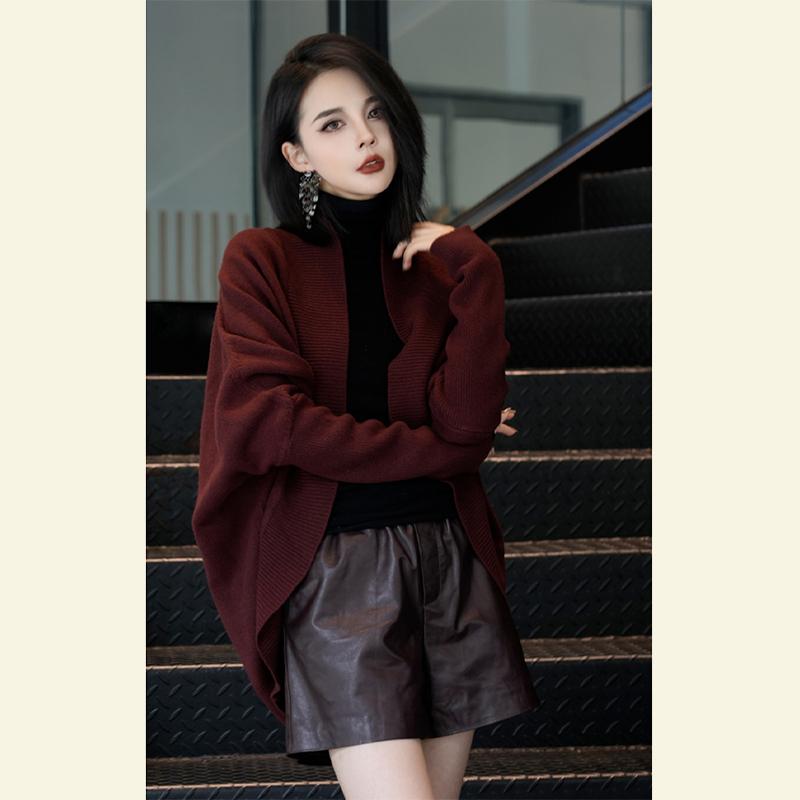 秋冬 コーデ レディース ファッション オシャレ 服 カワイイ シンプル 大人カワイイ 大きいサイズ 韓国スタイル シック トップス ハイエンド 赤 セーター