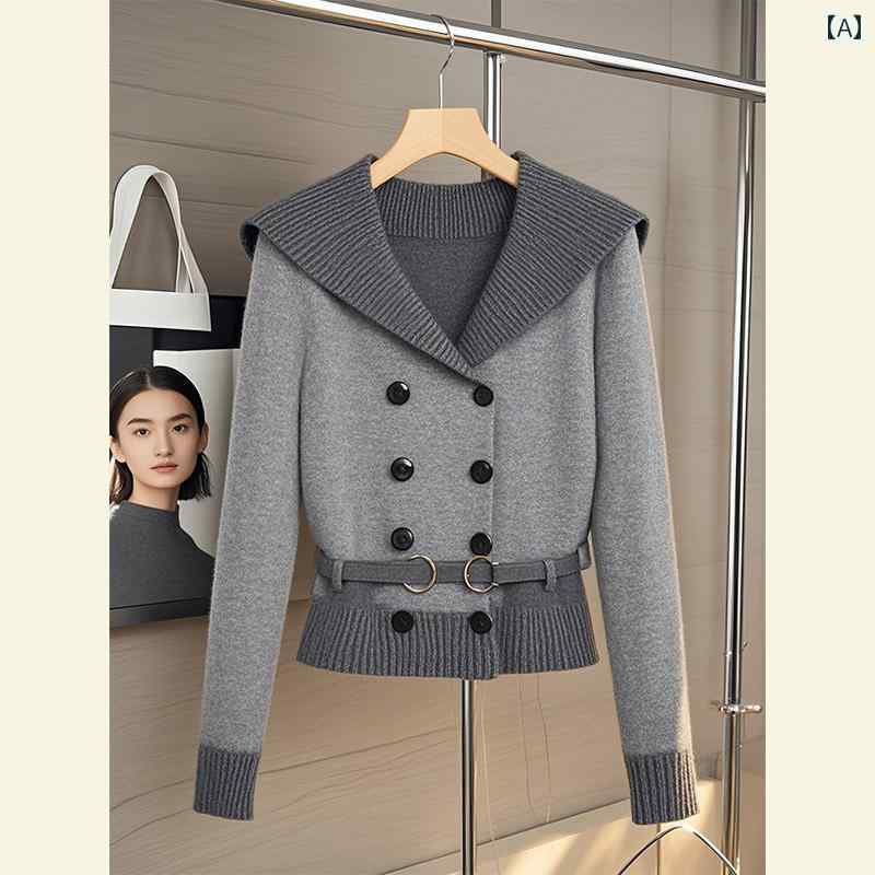 秋冬 コーデ レディース ファッション オシャレ 服 カワイイ シンプル 大人カワイイ 大きいサイズ ハイエンド グレー セーター