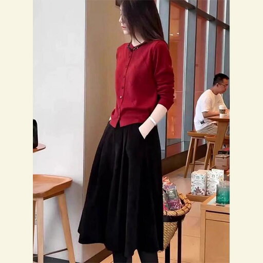 秋冬 コーデ レディース ファッション オシャレ 服 カワイイ シンプル 大人カワイイ 大きいサイズ ハイエンド ベース 軽 お姫様 スタイル 赤 セーター スーツ スカート 秋冬 コーデ レディース ファッション オシャレ 服 カワイイ シンプル 大人カワイイ 大きいサイズ ハイエンド ベース 軽 お姫様 スタイル 赤 セーター スーツ スカート