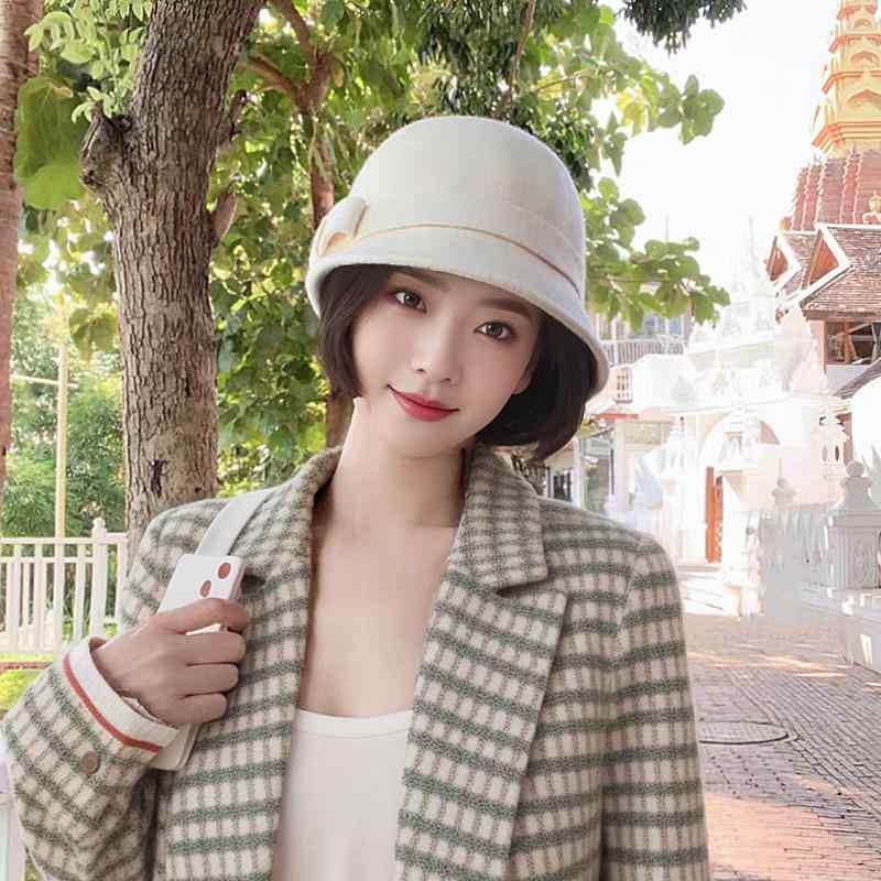 秋服 レディース ファッション オシャレ アイテム カワイイ シンプル 大人カワイイ フレンチ フィッシャーマン ハット 帽子 ウール ツバ付き レトロ