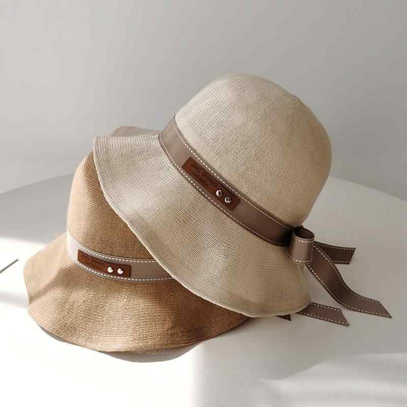 秋服 レディース ファッション オシャレ アイテム カワイイ シンプル 大人カワイイ ツバ付き エレガント リボン サンハット フィッシャーマン ハット
