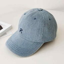 秋冬 コーデ レディース ファッション オシャレ アイテム カワイイ シンプル 大人カワイイ シンプル R 野球帽 ベースボール キャップ メンズ カップル デニム サンハット 白 ソフト トップ ピーク ハット
