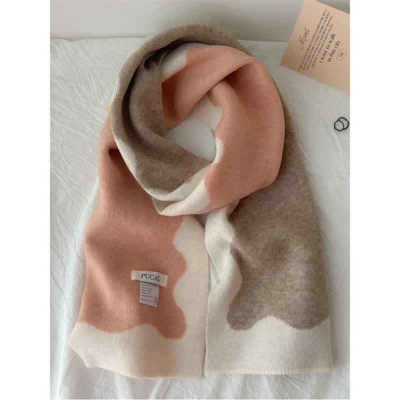 秋冬 コーデ レディース ファッション オシャレ カワイイ シンプル 大人カワイイ ウール スカーフ 韓国スタイル 厚手 暖かい