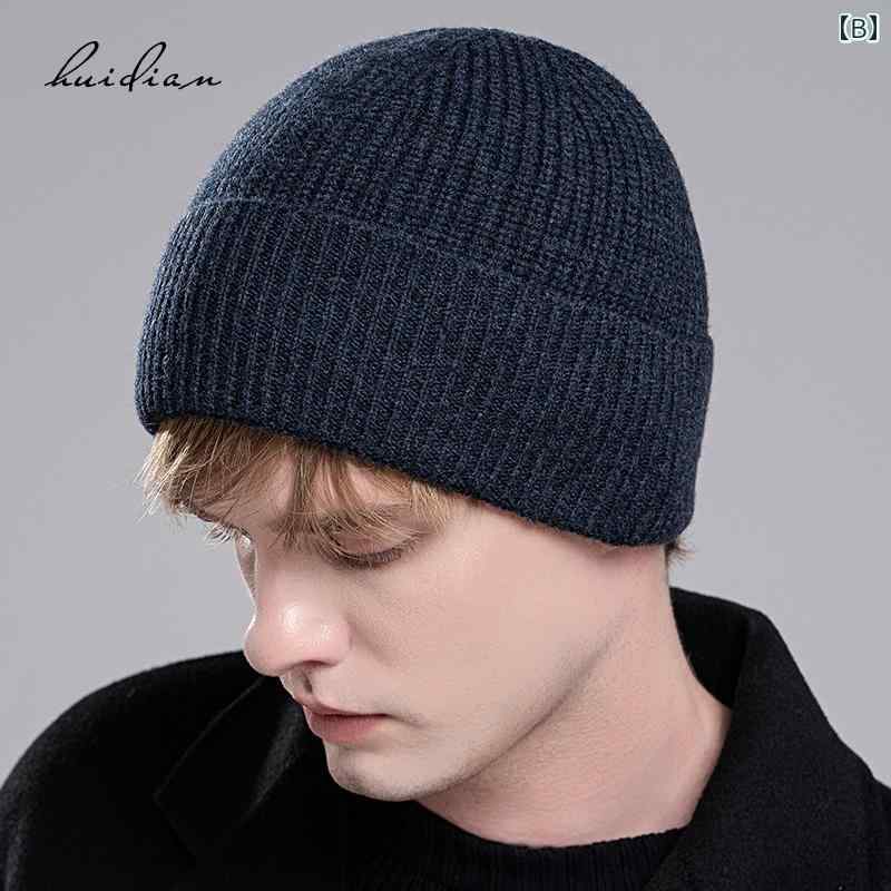 ウール ニット帽子 メンズ 暖かい サイクリング 耳保護 クール ハット