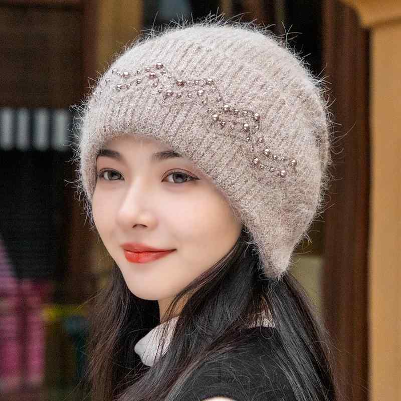 秋冬 コーデ レディース ファッション オシャレ アイテム カワイイ シンプル 大人カワイイ 帽子 ウール ニット ウサギ ファー 暖かい 防寒