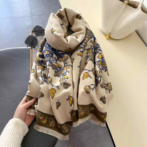 秋冬 コーデ レディース ファッション オシャレ アイテム カワイイ シンプル 大人カワイイ 韓国スタイル スカーフ 蝶 フライング プリント 厚手 暖かい ショール 秋冬 コーデ レディース ファッション オシャレ アイテム カワイイ シンプル 大人カワイイ 韓国スタイル スカーフ 蝶 フライング プリント 厚手 暖かい ショール