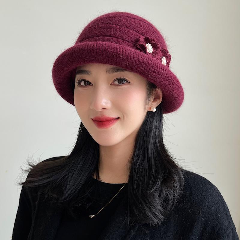 秋冬 コーデ レディース ファッション オシャレ アイテム カワイイ シンプル 大人カワイイ バケット ハット 暖かい ウサギ ニット帽 厚手 フィッシャーマン ハット 帽子