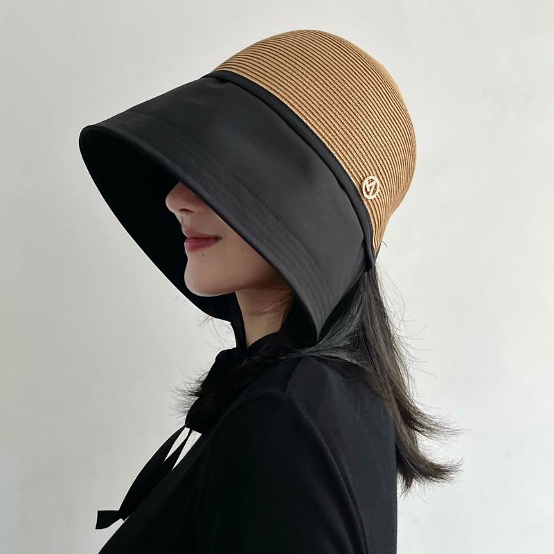 秋冬 コーデ レディース ファッション オシャレ アイテム カワイイ シンプル 大人カワイイ 旅行 日焼け防止 帽子 スリット ツバ付き バケット ハット 日除け