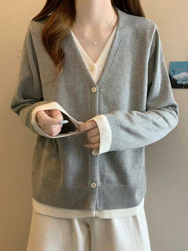 秋冬 コーデ レディース ファッション オシャレ アイテム 服 カワイイ シンプル 大人カワイイ 大きいサイズ カバー スリミング Vネック フェイク ツーピース ニット カーディガン セーター ジャケット 秋冬 コーデ レディース ファッション オシャレ アイテム 服 カワイイ シンプル 大人カワイイ 大きいサイズ カバー スリミング Vネック フェイク ツーピース ニット カーディガン セーター ジャケット