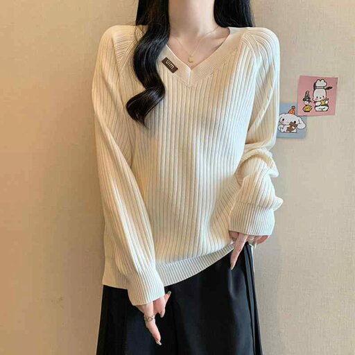秋冬 コーデ レディース ファッション オシャレ アイテム 服 カワイイ シンプル 大人カワイイ 大きいサイズ ゆったり カバー 着痩せ Vネック ニット インナー シャツ 長袖 セーター 秋冬 コーデ レディース ファッション オシャレ アイテム 服 カワイイ シンプル 大人カワイイ 大きいサイズ ゆったり カバー 着痩せ Vネック ニット インナー シャツ 長袖 セーター