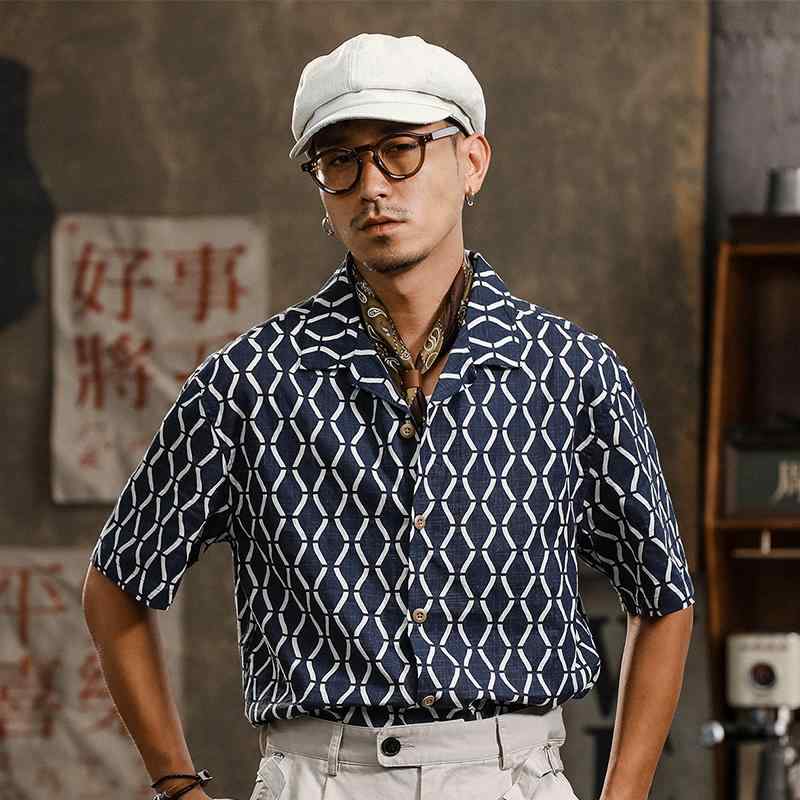 秋冬 コーデ メンズ 服 シンプル ファッション オシャレ 大人 かっこいい 大きいサイズ ストリート 紳士服 アメリカン レトロ ハワイアン キューバン カラー シャツ 半袖 T カジュアル 綿 プリント