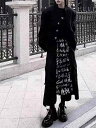 秋冬 コーデ メンズ 服 シンプル ファッション オシャレ 大人 かっこいい 大きいサイズ ストリート 紳士服 ダーク 書道 プリント スカート ワイド レッグ キュロット レディース 九分丈 パンツ
